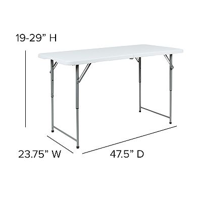 Flash Furniture Kathryn Adjustable Bi-Fold Rectangle Folding Table