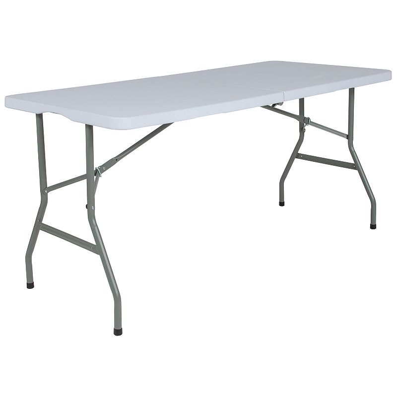 Flash Furniture Kathryn Bi-Fold Rectangle Folding Table, White