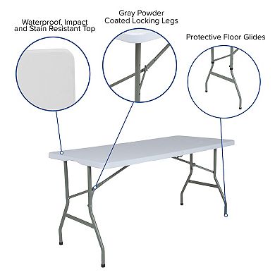 Flash Furniture Kathryn Bi-Fold Rectangle Folding Table