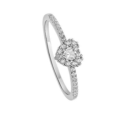 PRIMROSE Sterling Silver Cubic Zirconia Heart-Shaped Ring