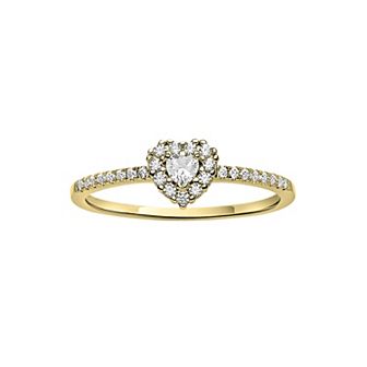 PRIMROSE Sterling Silver Cubic Zirconia Heart-Shaped Ring