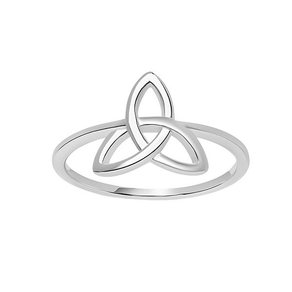 PRIMROSE Sterling Silver Polished Triangle Flower Ring