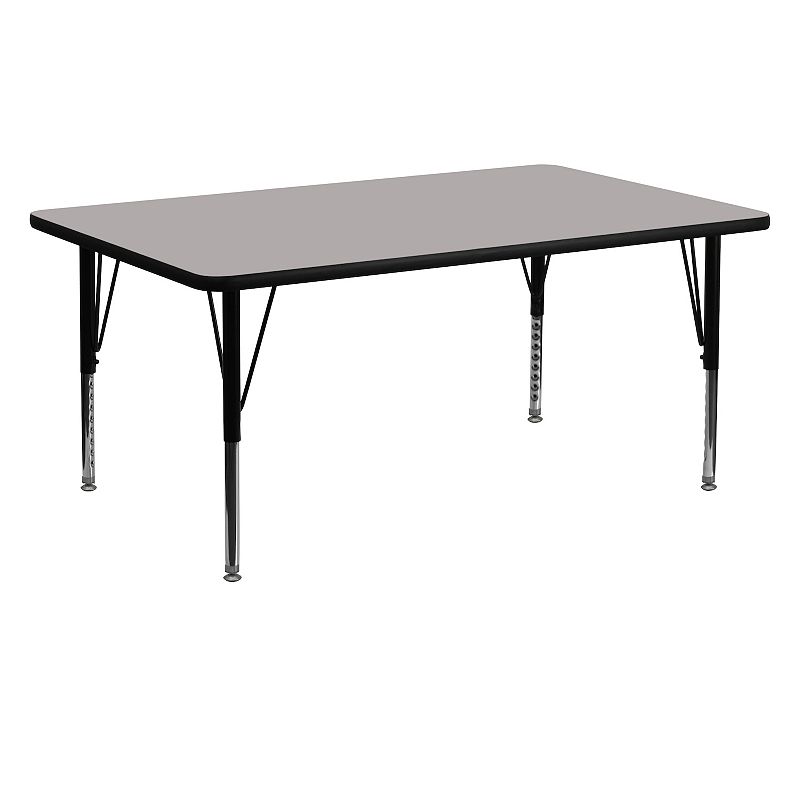 Kids Flash Furniture Wren Rectangular Adjustable Activity Table, Grey