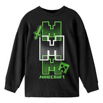 Boys 8-20 Minecraft Icon Repeated Long-Sleeve Tee