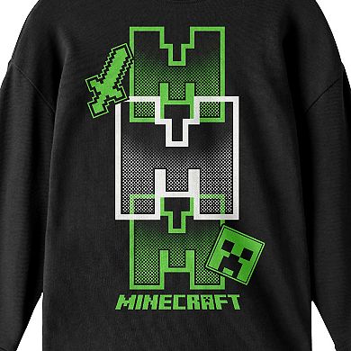 Boys 8-20 Minecraft Icon Repeated Long-Sleeve Tee