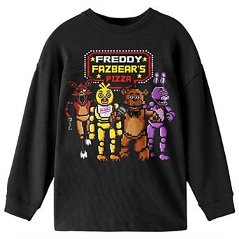 Boys 8-20 Five Nights At Freddy's Pixel Art Freddy Fazbear's Pizza Long-Sleeve Tee