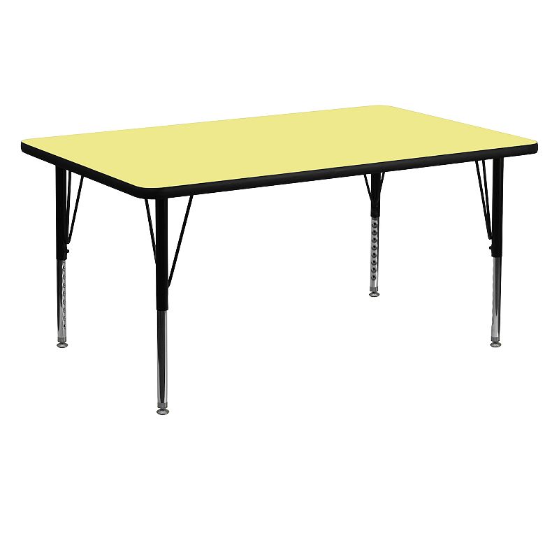 Kids Flash Furniture Wren Rectangular Adjustable Activity Table, Yellow