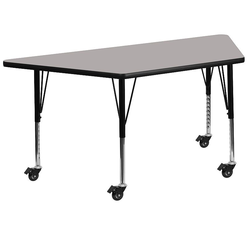 Kids Flash Furniture Wren Mobile Trapezoid Adjustable Activity Table, Grey