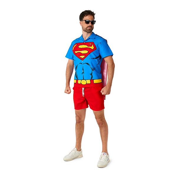 superman costume dress shirt Superman: Men's Summer Set (Size: XL)