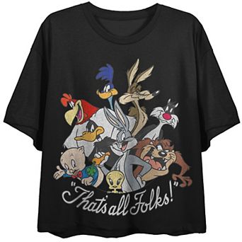 Juniors' Looney Tunes Crop Graphic Tee