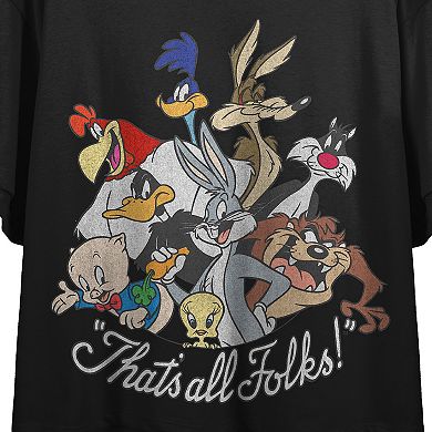 Juniors' Looney Tunes Crop Graphic Tee