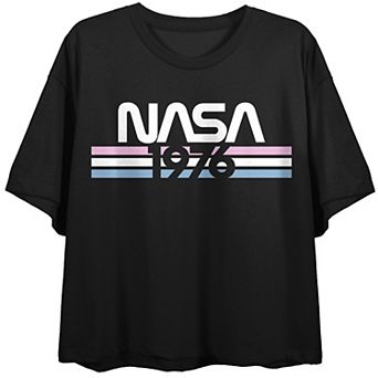 Juniors' NASA 1976 Crop Graphic Tee
