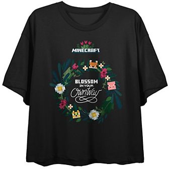 Juniors' Minecraft Bloom Graphic Tee