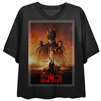 Juniors' The Batman Poster Crop Graphic Tee