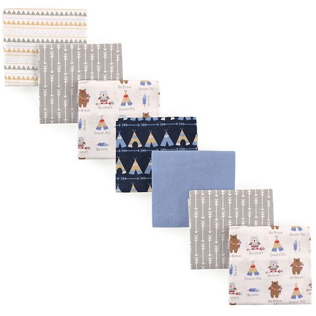 Luvable Friends Baby Boy Cotton Flannel Receiving Blankets Tribe