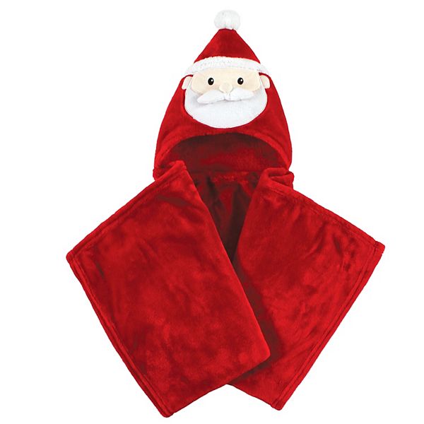 Unisex Baby And Toddler Hooded Animal Face Plush Blanket Red Santa One Size