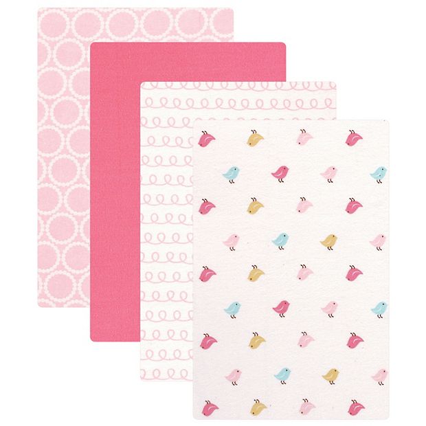 Luvable Friends Baby Girl Cotton Flannel Receiving Blankets