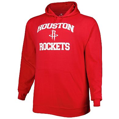 Men's Red Houston Rockets Big & Tall Heart & Soul Pullover Hoodie