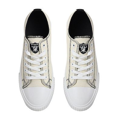 Women's FOCO Cream Las Vegas Raiders Low Top Canvas Shoes