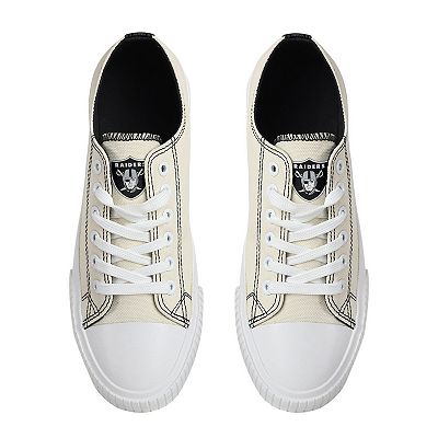 Women s FOCO Cream Las Vegas Raiders Low Top Canvas Shoes