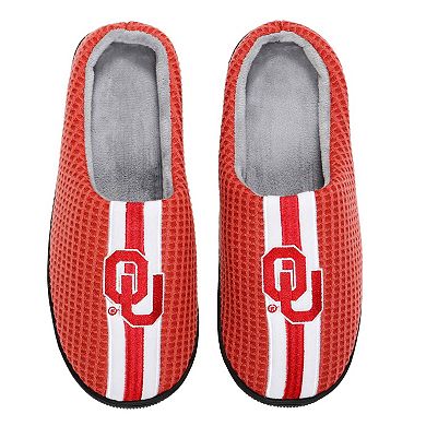 Men's FOCO Crimson Oklahoma Sooners Team Stripe Memory Foam Slide Slippers