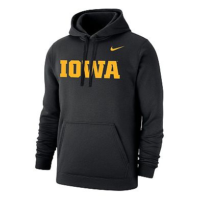 Men's Nike Black Iowa Hawkeyes WDMK Logo Club Fleece Pullover Hoodie