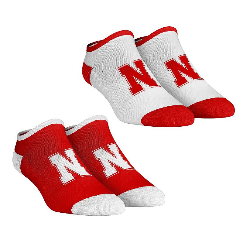 Womens Rock Em Socks Nebraska Huskers Core Team 2-Pack Low Cut Ankle Sock 
