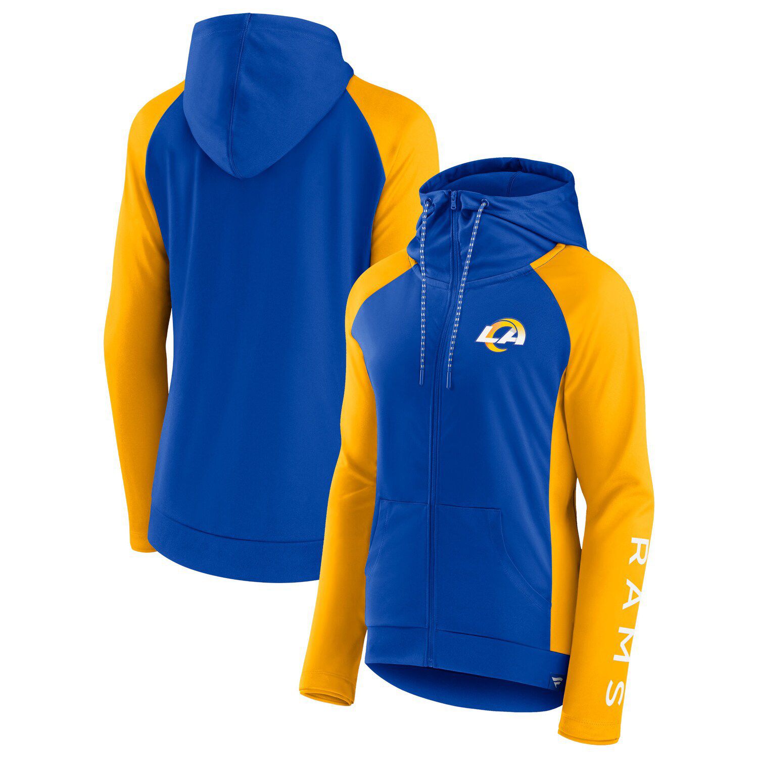 Women's New Era Royal/Gold Los Angeles Rams Throwback Colorblock