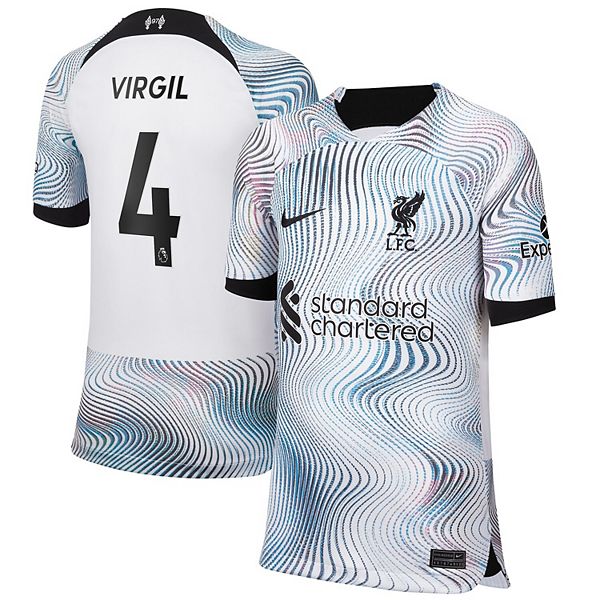 Youth Nike Virgil Van Dijk White Liverpool 2022/23 Away Breathe Stadium ...
