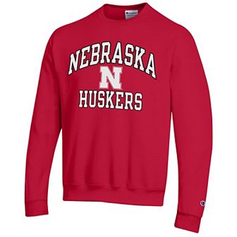 Men's Champion Scarlet Nebraska Huskers High Motor Pullover Sweatshirt