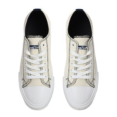 Women's FOCO Cream Seattle Seahawks Low Top Canvas Shoes