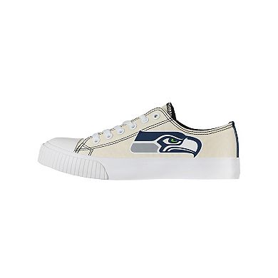 Women's FOCO Cream Seattle Seahawks Low Top Canvas Shoes