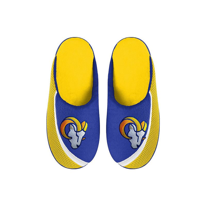 Youth FOCO Los Angeles Rams Big Logo Color Edge Slippers, Kids Unisex, Size
