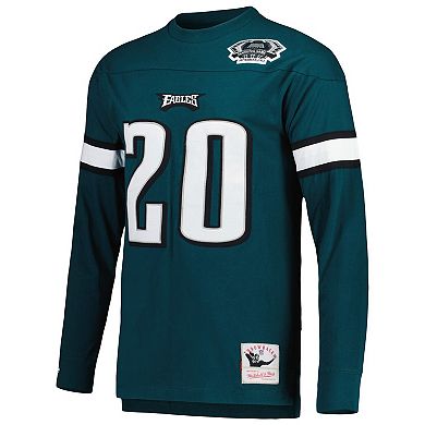 Men's Mitchell & Ness Brian Dawkins Midnight Green Philadelphia Eagles Retired Player Name & Number Long Sleeve Top