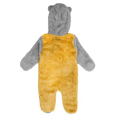 Newborn Gold Nashville Predators Game Nap Teddy Fleece Bunting Full-Zip Sleeper