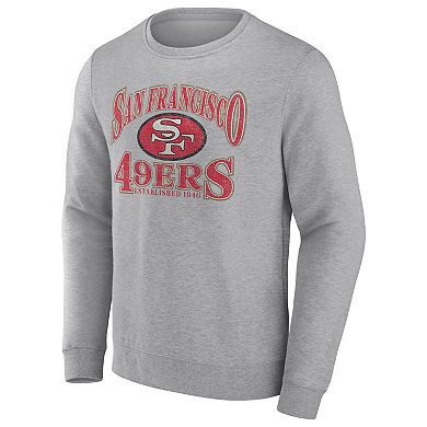 Men's Fanatics Branded Heathered Charcoal San Francisco 49ers Playability Pullover Sweatshirt