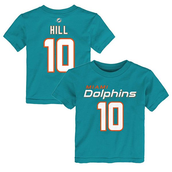 Tyreek Hill Miami Dolphins Youth Mainliner Player Name & Number Long Sleeve  T-Shirt - Aqua