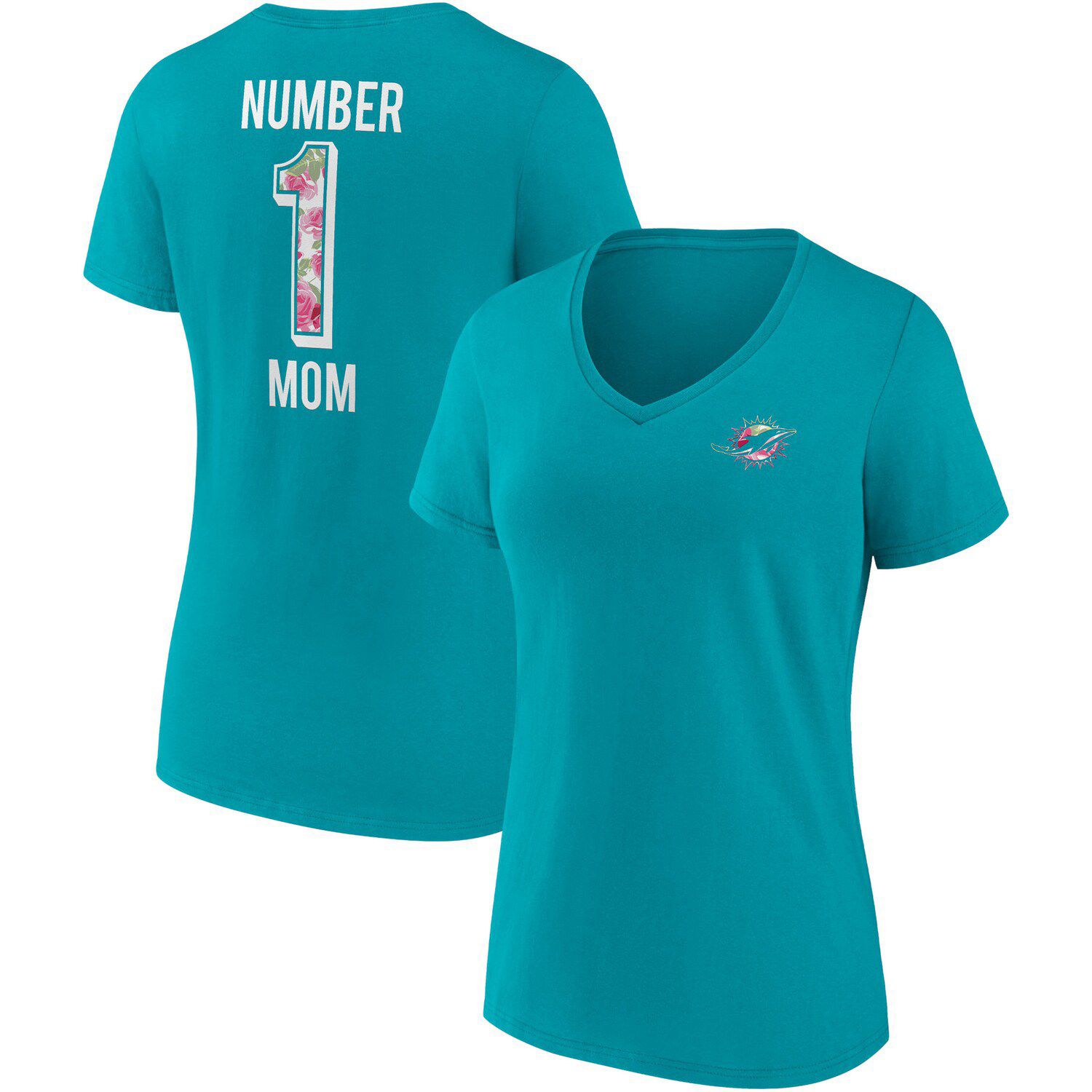 Miami Dolphins Fanatics Branded Women's Dueling Slant V-Neck