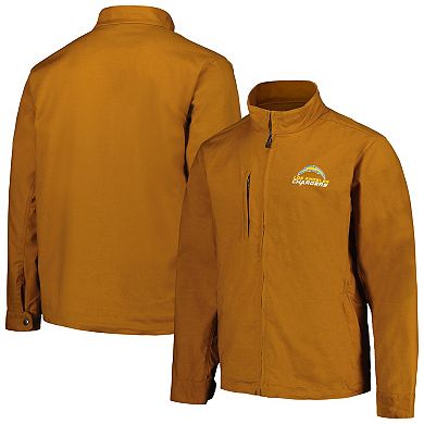 Men's Dunbrooke Tan Los Angeles Chargers Journey Workwear Tri-Blend Full-Zip Jacket