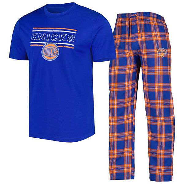 Men's Concepts Sport Blue/Orange New York Knicks Badge T-Shirt & Pajama ...
