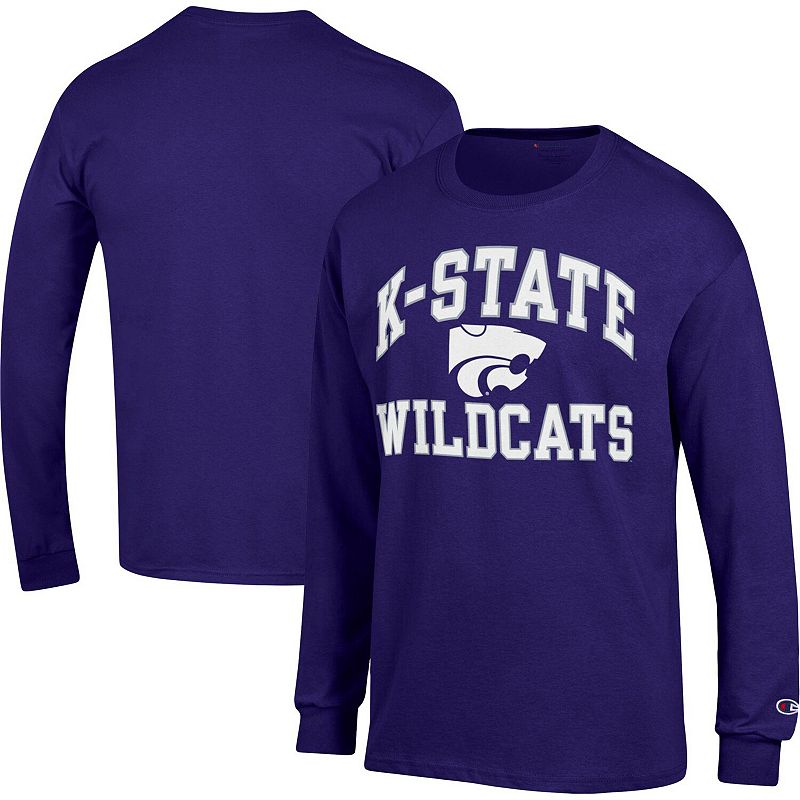 Mens Champion Purple Kansas State Wildcats High Motor Long Sleeve T-Shirt,