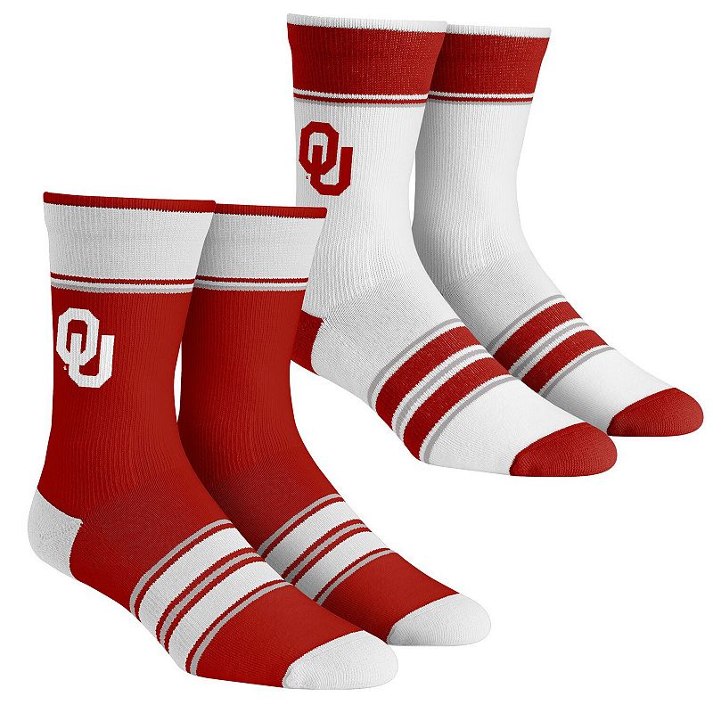 Youth Rock Em Socks Oklahoma Sooners Multi-Stripe 2-Pack Team Crew Sock Set