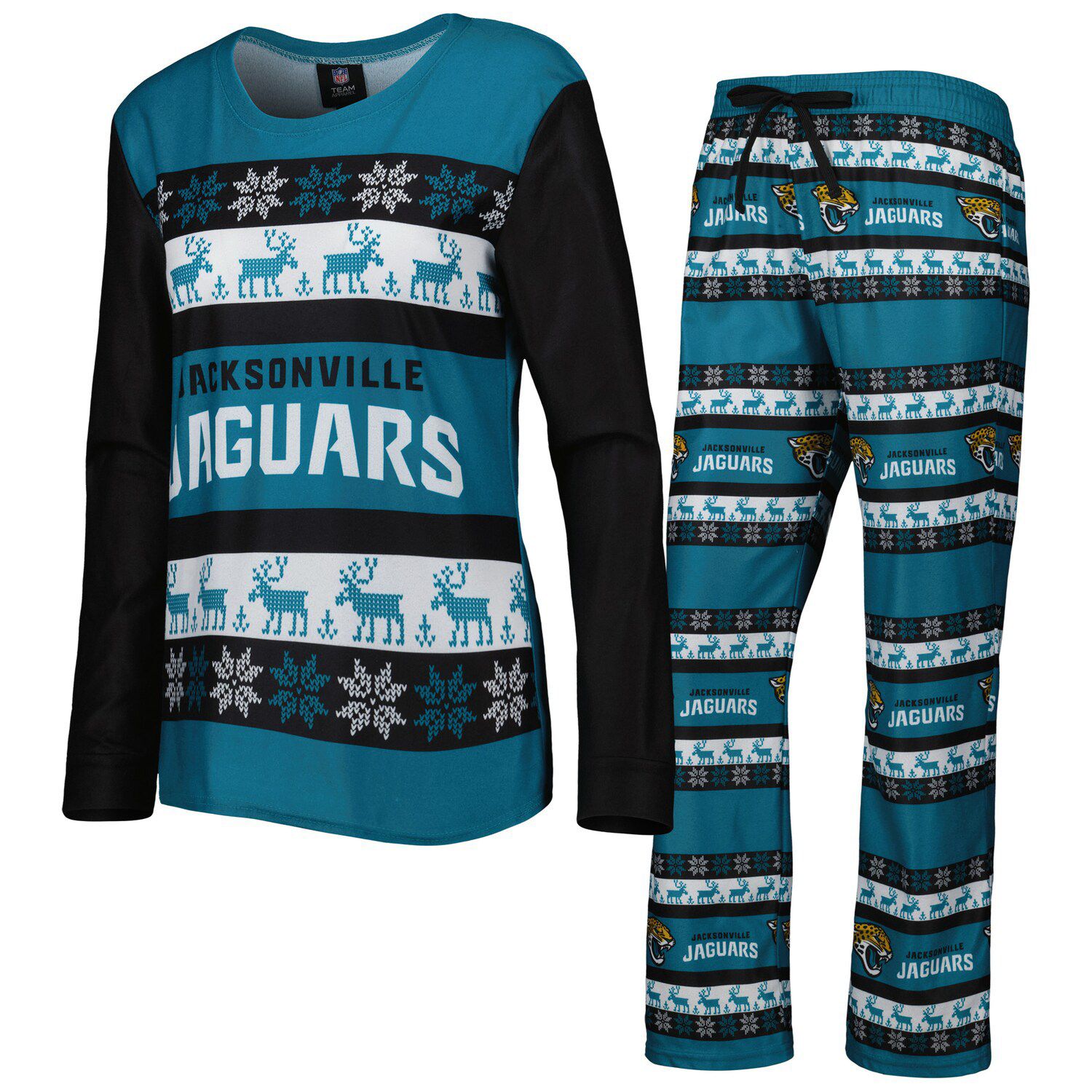 Cleveland Browns Ugly Christmas Raglan Pajamas Set