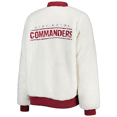 Women's G-III 4Her by Carl Banks Oatmeal/Burgundy Washington Commanders Switchback Reversible Full-Zip Jacket