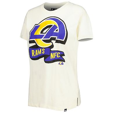Women's New Era Cream Los Angeles Rams Chrome Sideline T-Shirt