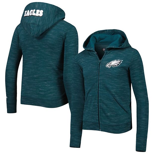 Girls Youth New Era Midnight Green Philadelphia Eagles Lace-Up Long Sleeve  T-Shirt