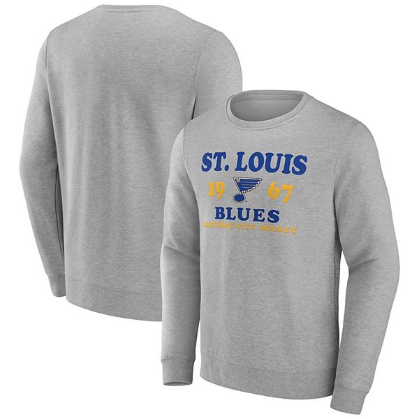 Youth Heathered Gray St. Louis Blues Power Play Raglan Pullover Hoodie