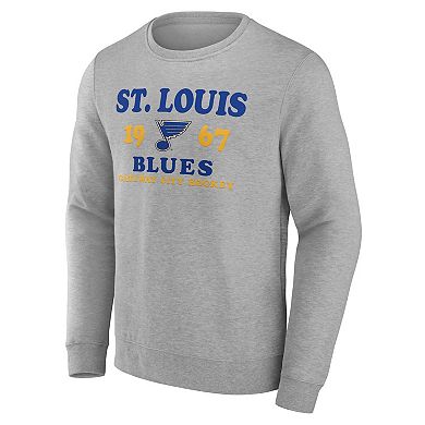 Men's Fanatics Branded Heather Charcoal St. Louis Blues Fierce Competitor Pullover Sweatshirt