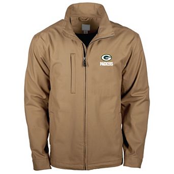 Men's Dunbrooke Tan Green Bay Packers Journey Workwear Tri-Blend Full-Zip Jacket
