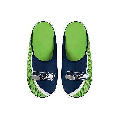 Youth FOCO Seattle Seahawks Big Logo Color Edge Slippers